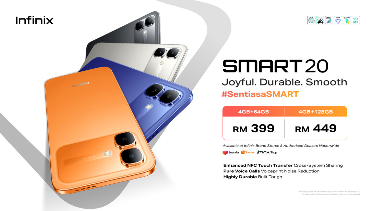 离线也能通话!Infinix SMART 20 大马正式发布:5200mAh + IP64,售价从 RM399 起!